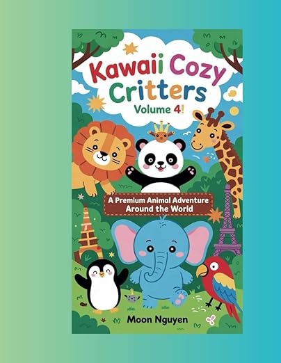 Kawaii Cozy Critters – Volume 4: A Premium Animal Adventure Around the World (Coloring Book for Kids Ages 3–6): Adorable Animal Coloring Book for Kids ... Designs for Creativity and Early Learning